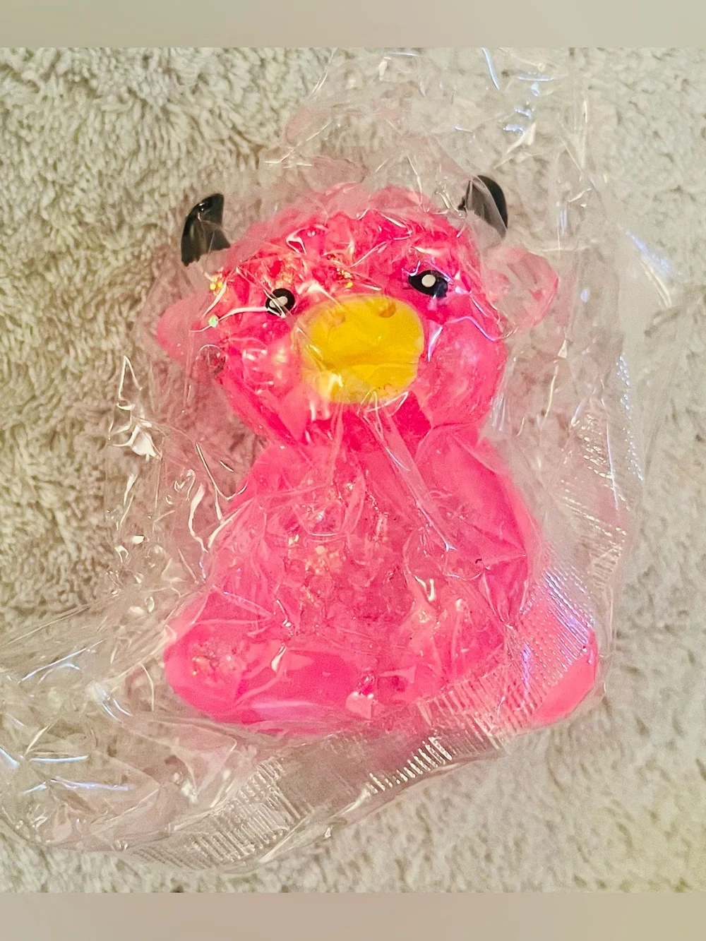Bright Pink Highland Cow Squeeze Toy - Kids Stress Relief Toy